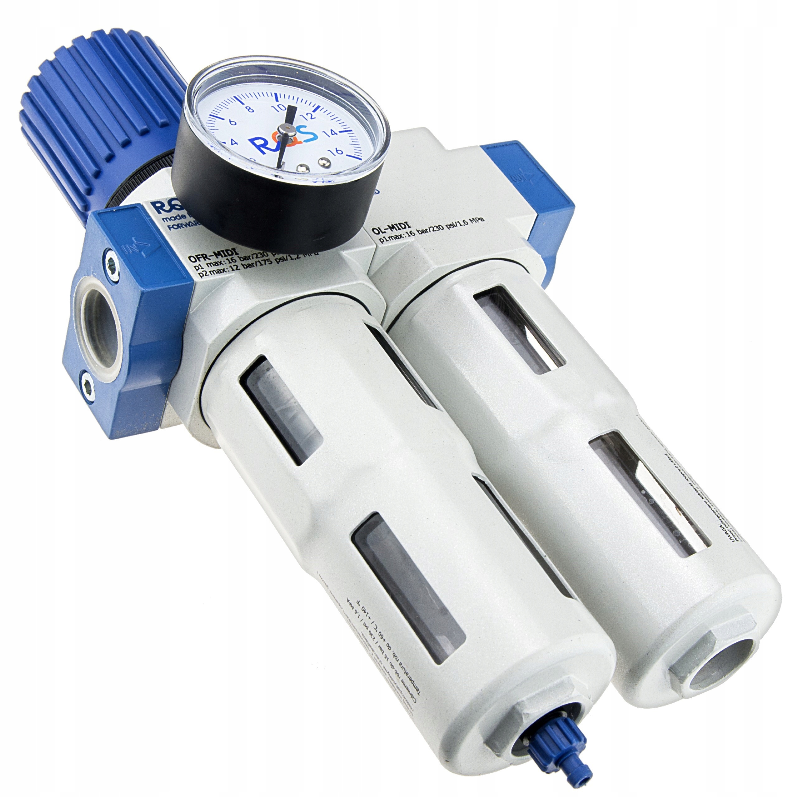 Blok Pro Přípravu Vzduchu Reduktor Odvodňovač Naolejovač OU-3/4-MIDI Rqs