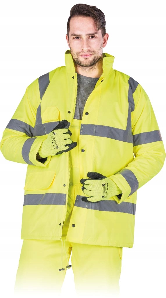 Kurtka zimowa żółta pasy odblaskowe REIS KVIS 2XL