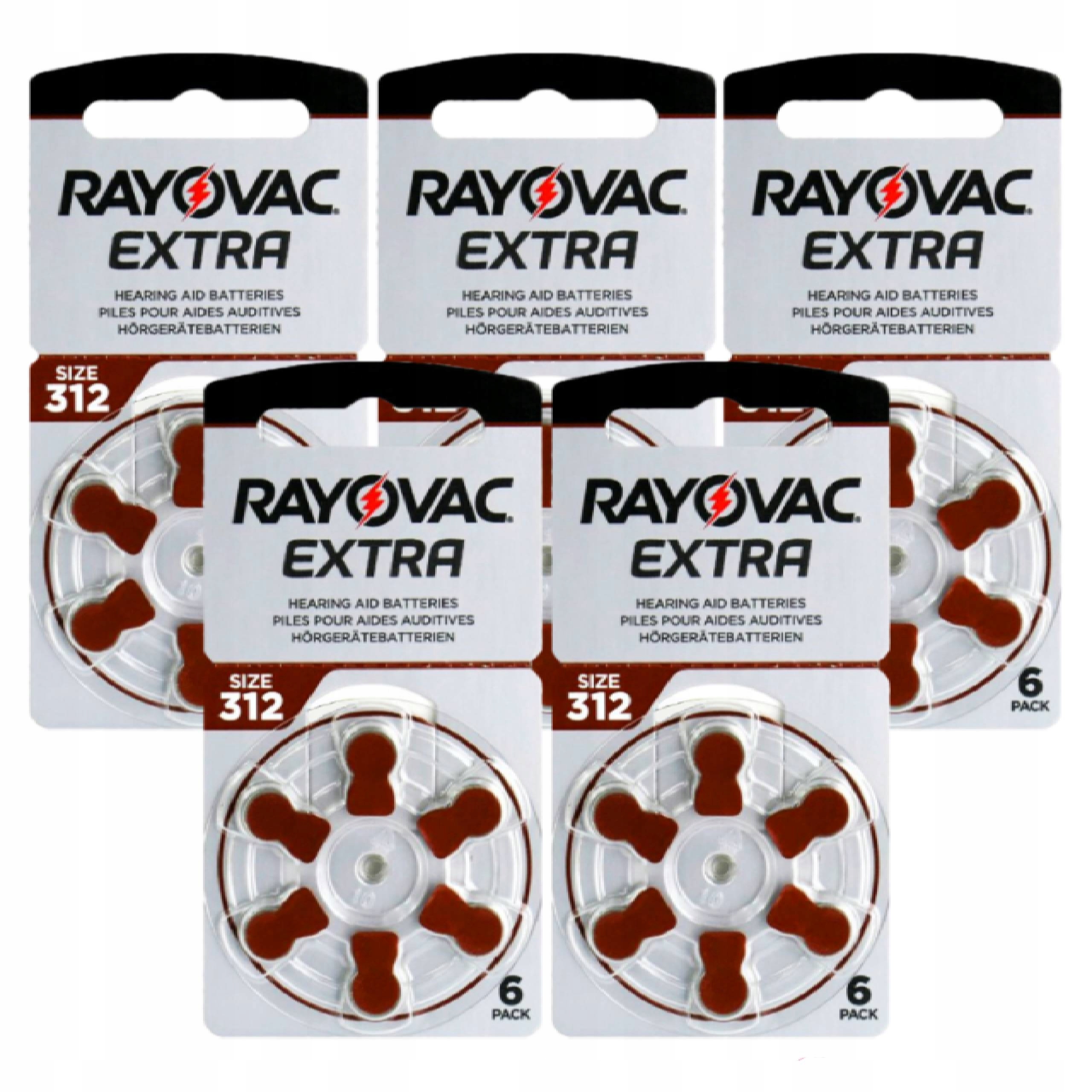 

30x Baterie Rayovac do aparatów słuchowych 312 Mf