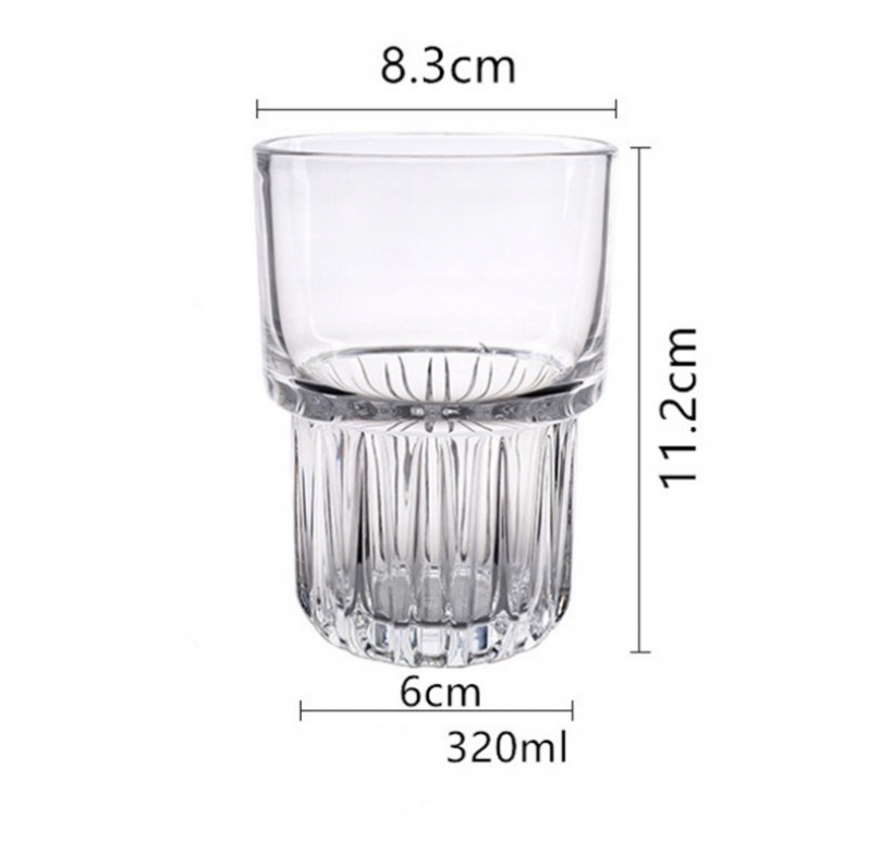 szklanki 320ml zdobione do kawy latte drinków  whisky 6szt. | SZK20 — 5