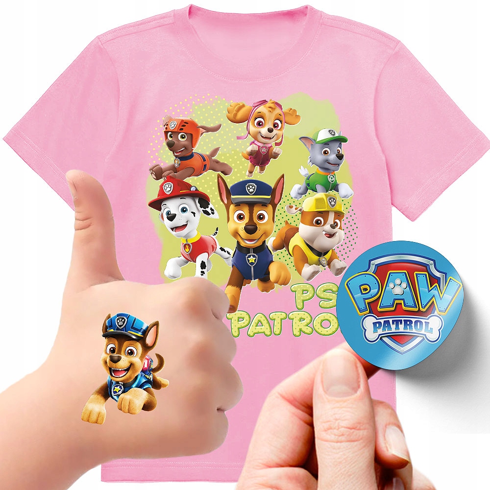 

3W1 Koszulka Tatuaże Naklejki Psi Patrol 104