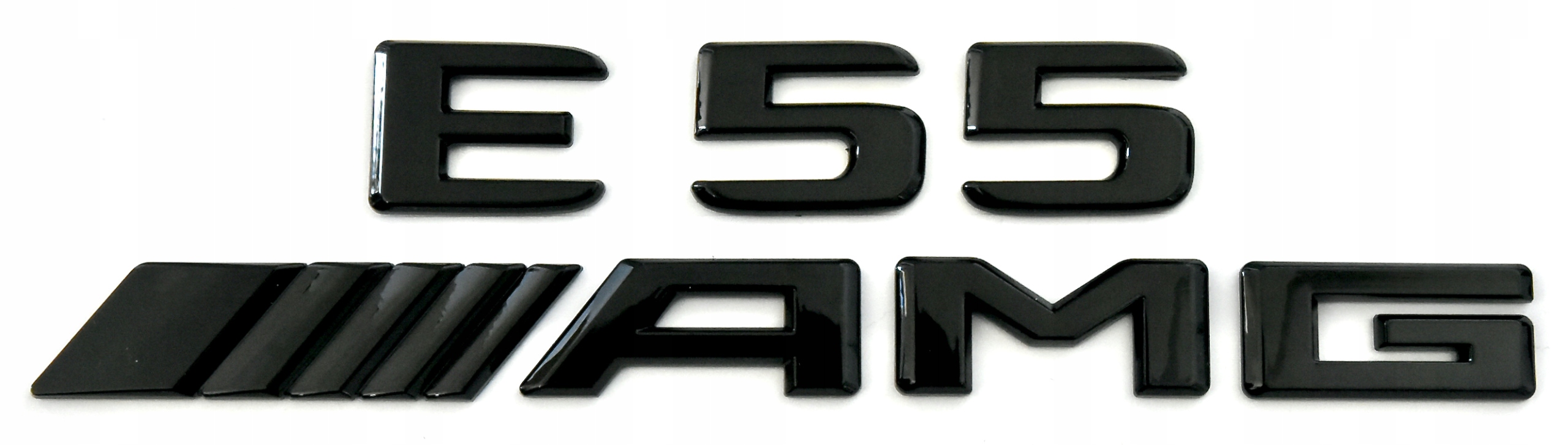 Mercedes-Benz E55 E 55 Amg emblém znak logo nápis čierny