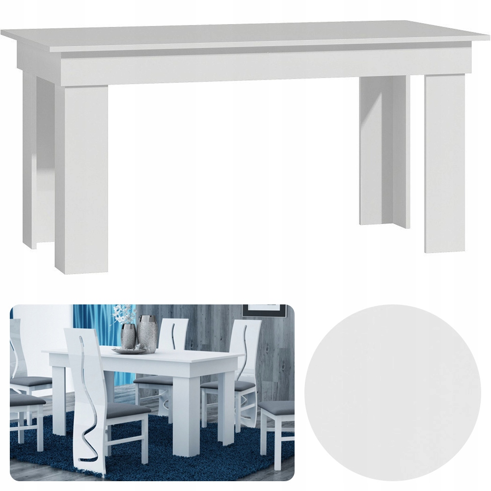 

Duży Stół Do Kuchni Salonu 160X80X75 Biały Madras
