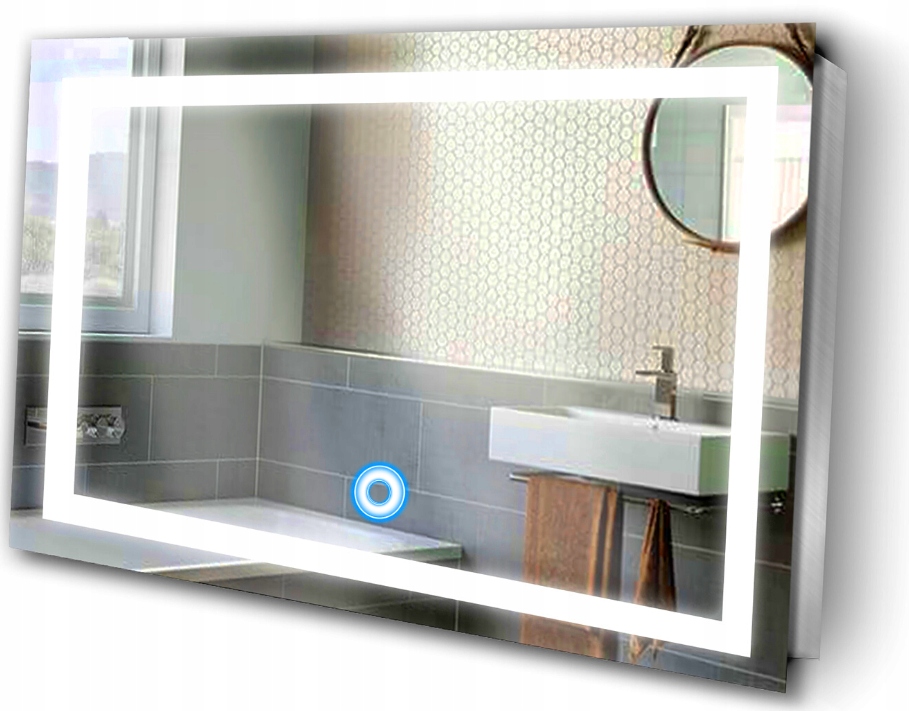 

Lustro Led 80x60 Podświetlane Na Wymiar Włącznik