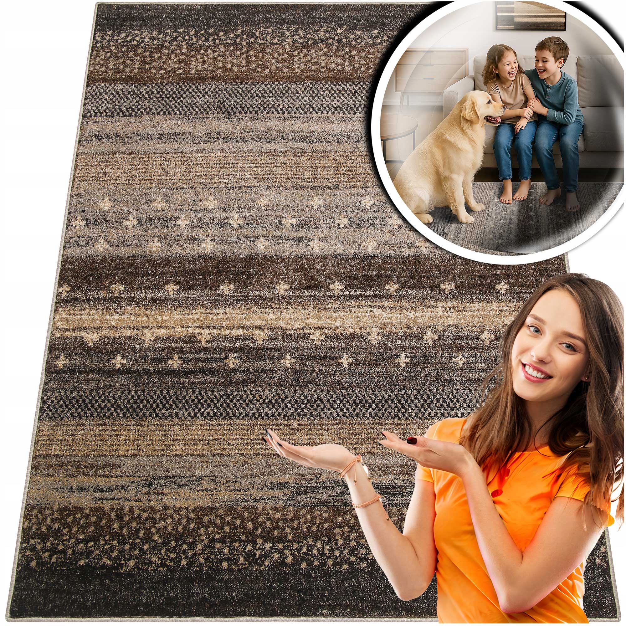 Módní Koberce Do Obývacího Pokoje Adventure Hnědý Moderní Koberec Do Pokoje 240x340