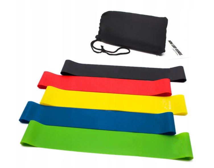 

Gumy do ćwiczeń - taśmy oporowe Mini Bands 5 szt.