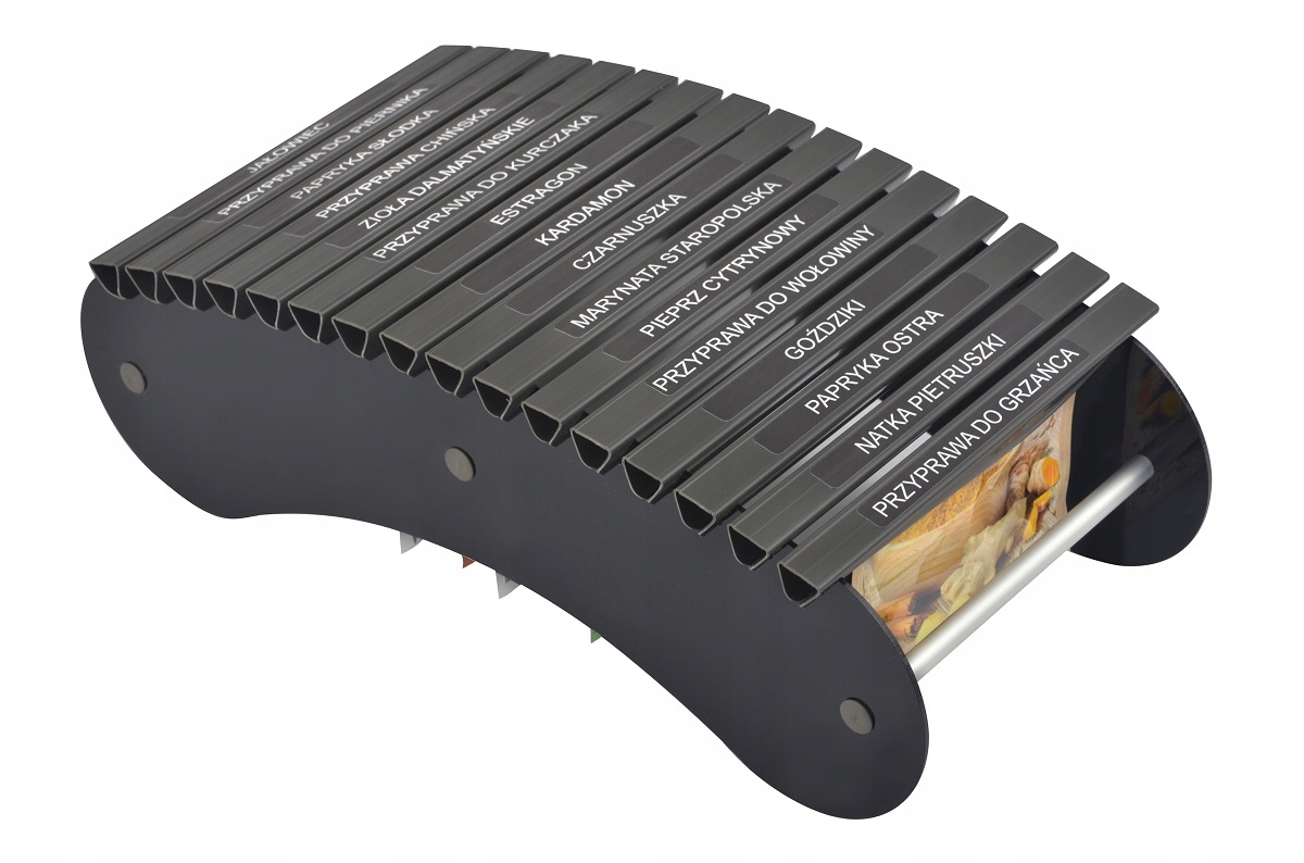 

Przyprawnik organizer pojemnik półokrągły czarny