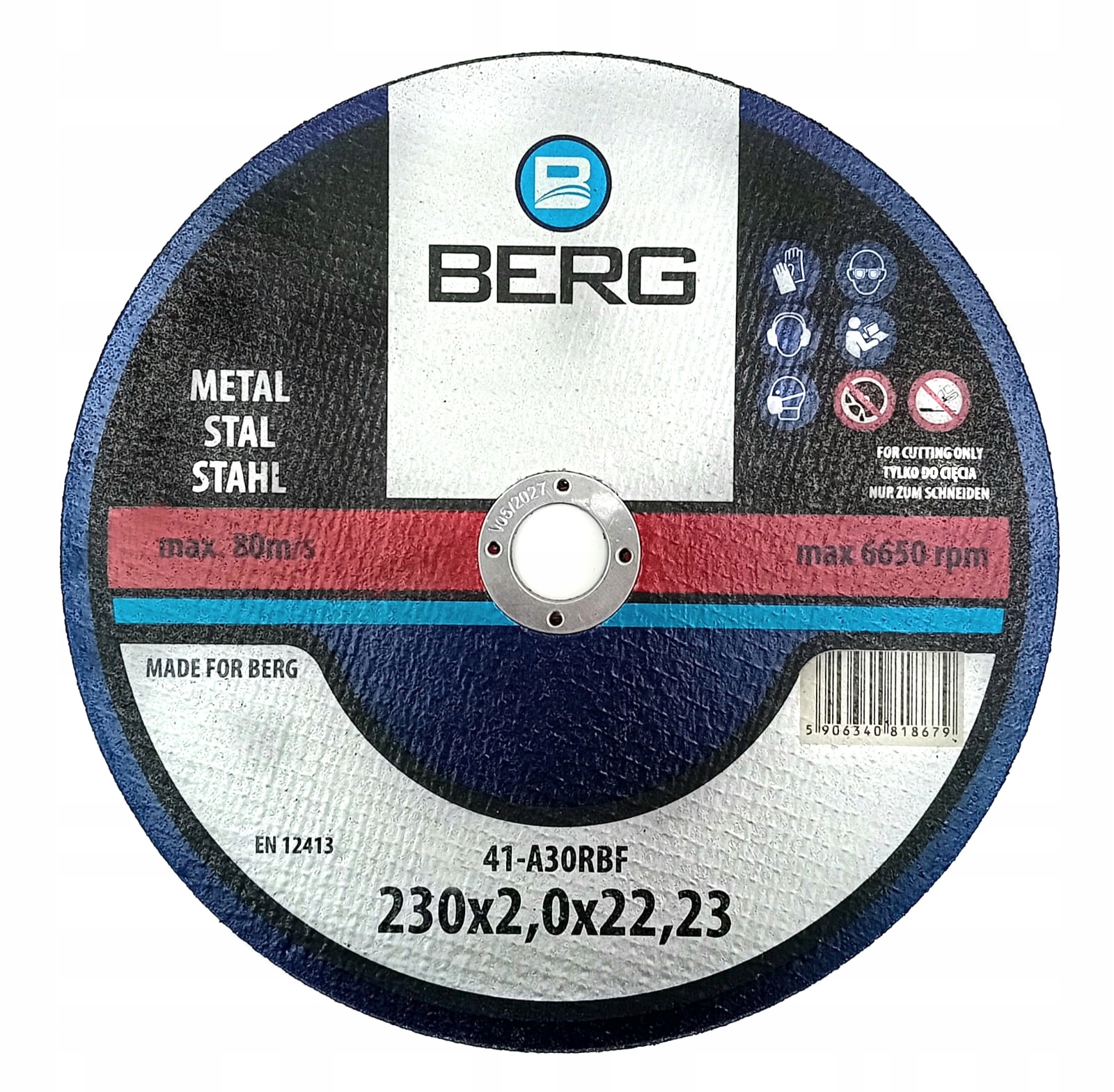 BERG TARCZA DO CIĘCIA METALU 230x2,0x22 METAL 2,0 2,0mm