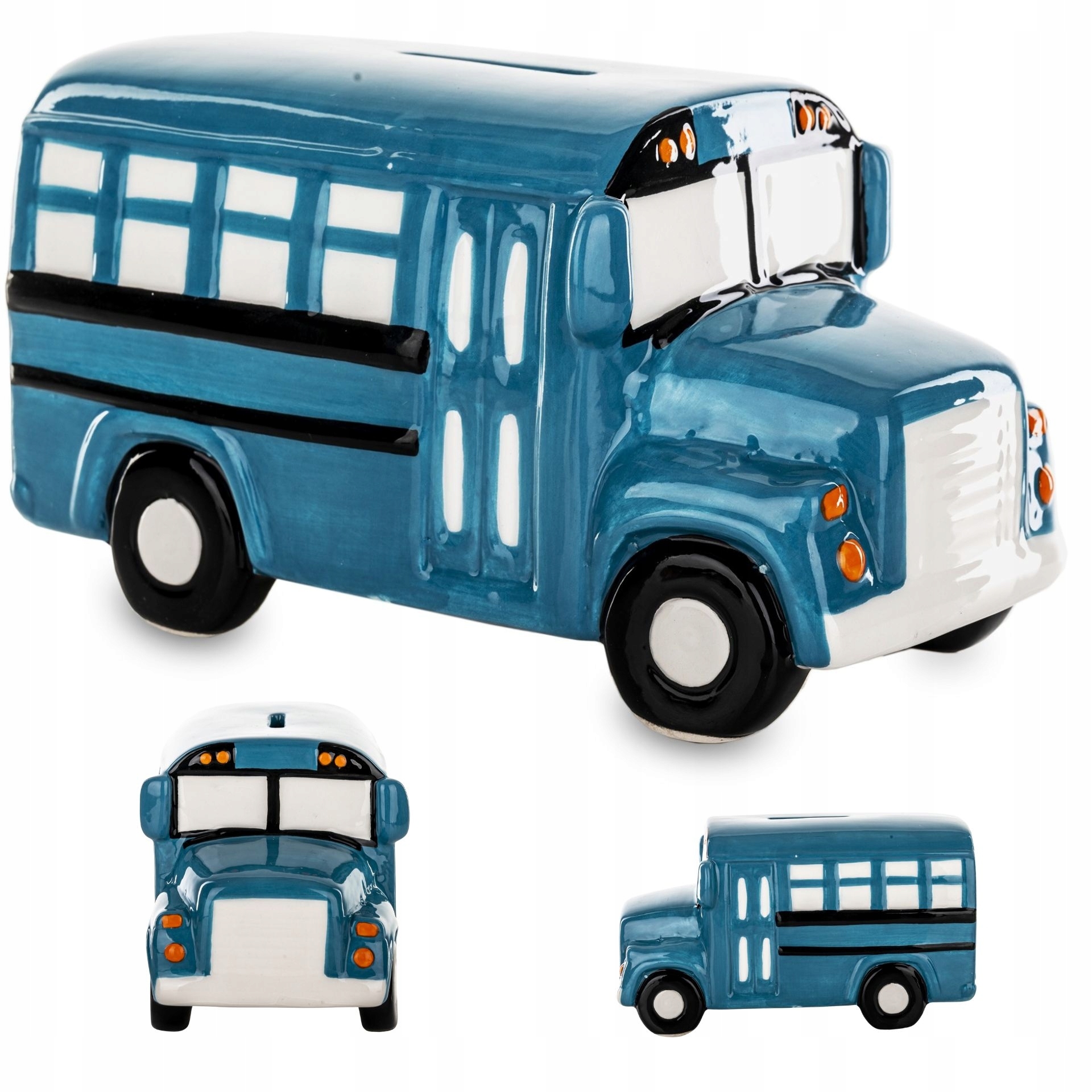 

Skarbonka Otwierana Ceramiczna Niebieska Auto 18cm
