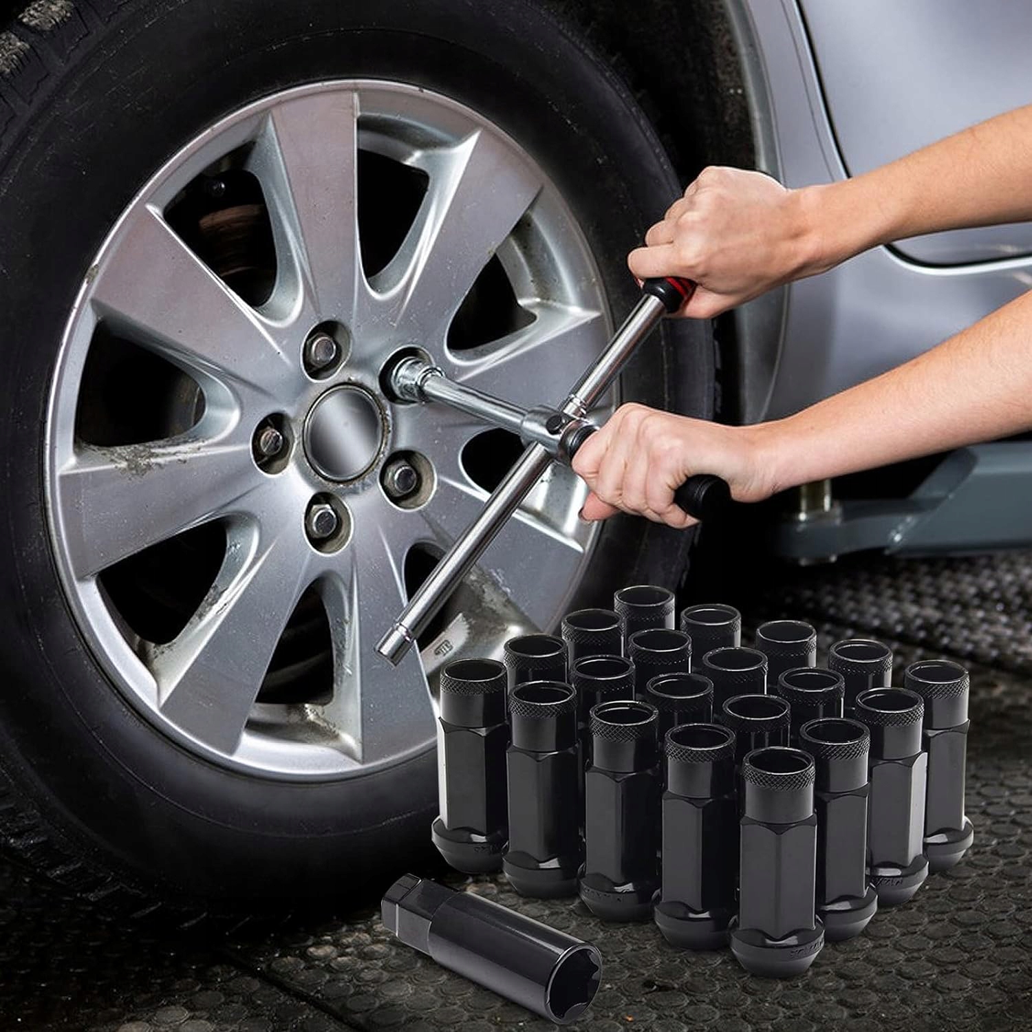 NAKRĘTKI DO KÓŁ M12X1.5 CZARNE KUTE STALOWE 20SZT Producent Inny