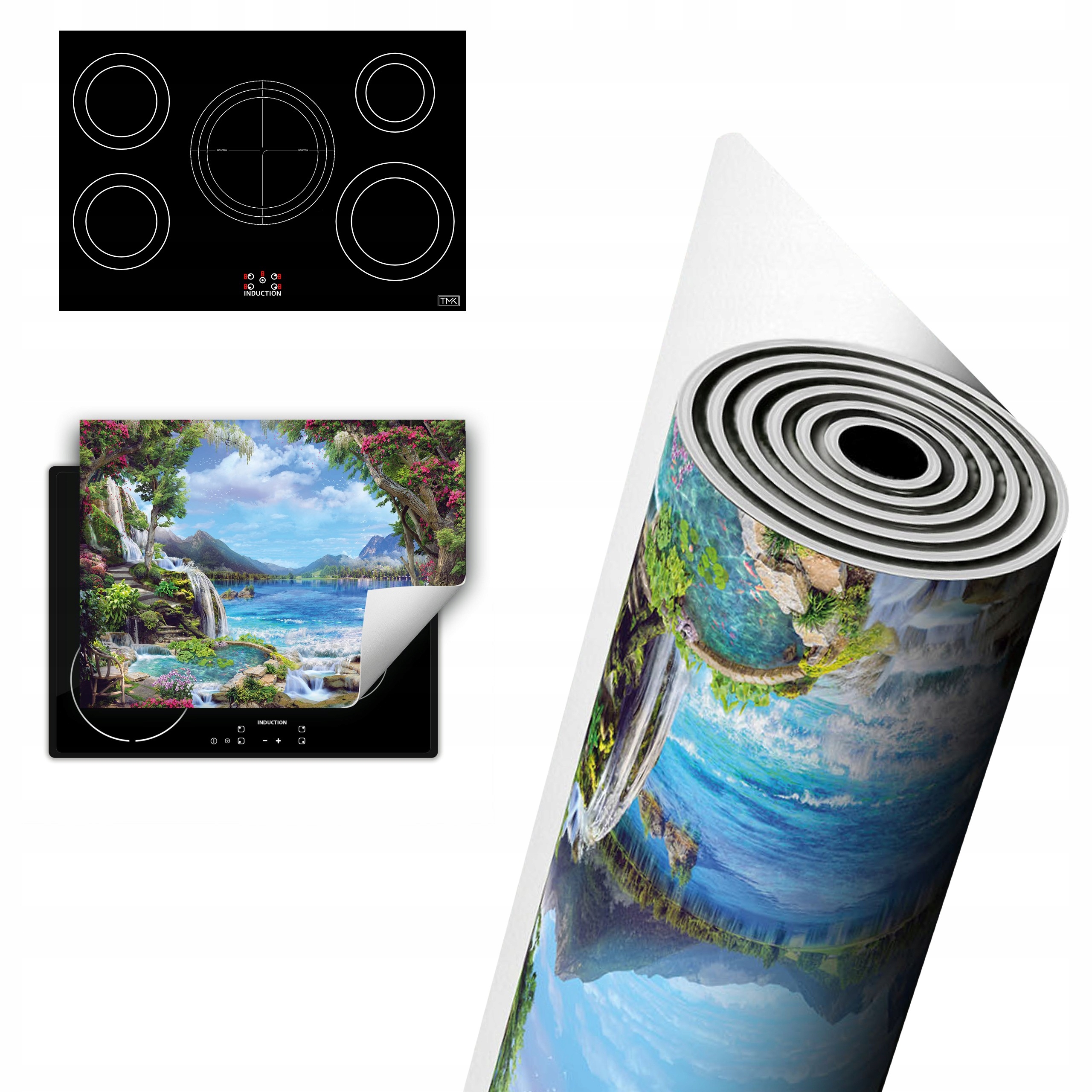 Vinylová Ochrana Na Indukci Pracovní Deska 80x52 moře krajina