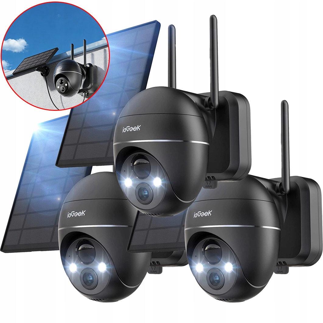 Solární Otočná Wifi Kamera 2K 3MPX Ip Venkovní 9000MAH 4X Zoom Fhd 3KS