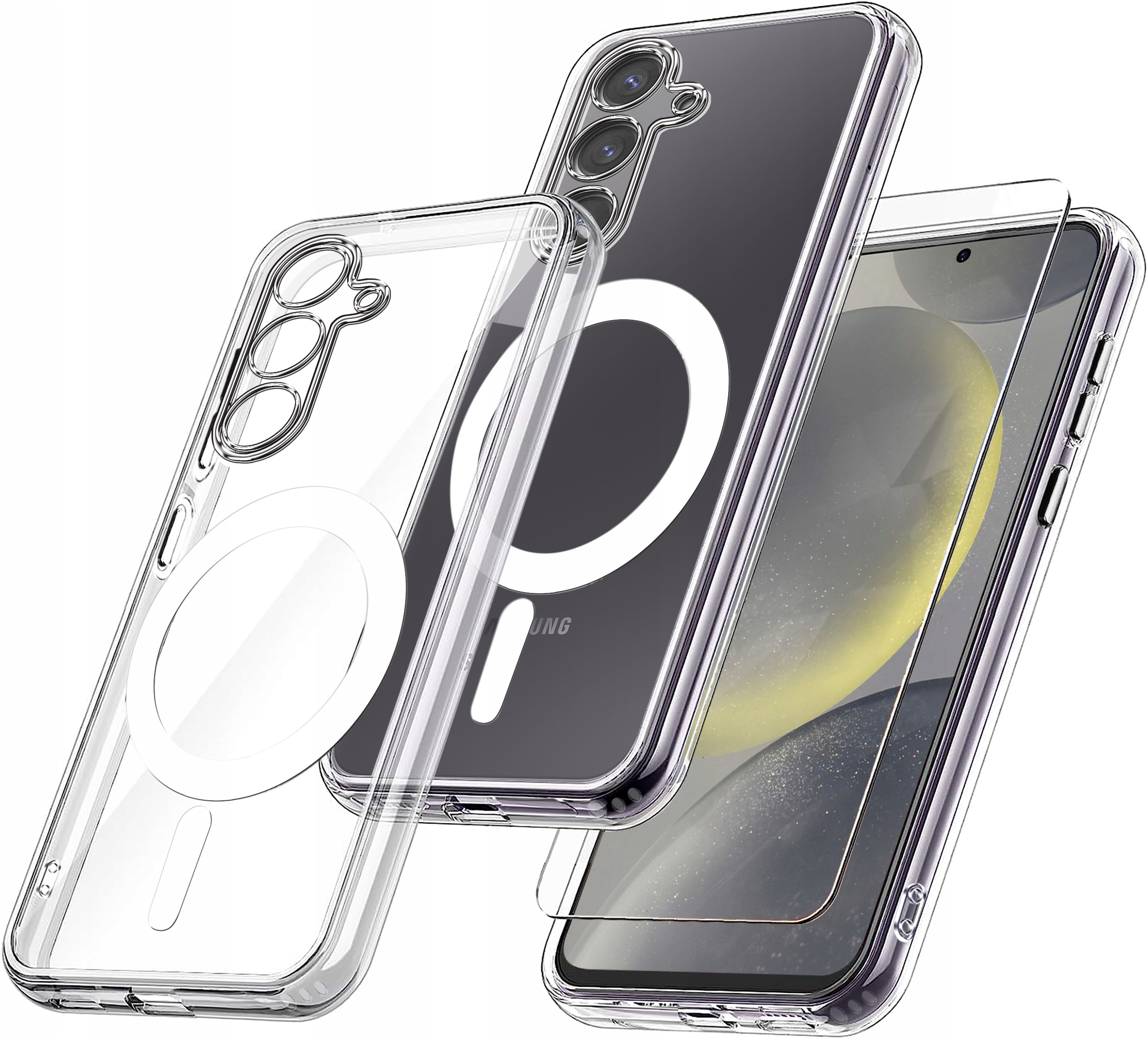 Etui do Samsung Galaxy S24 WZMACNIANE do MAGSAFE ANTI SHOCK + Szkło 9H