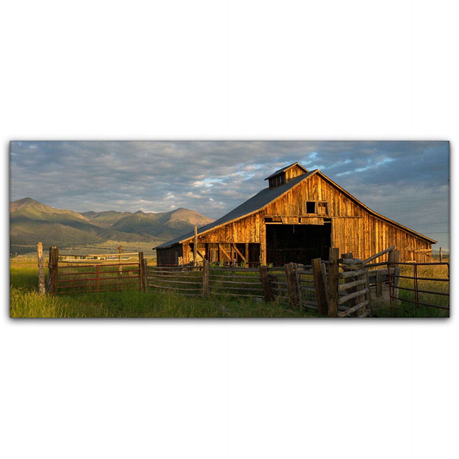 

Obraz płótno z foto 125x50 Stodoła Farma Krajobraz