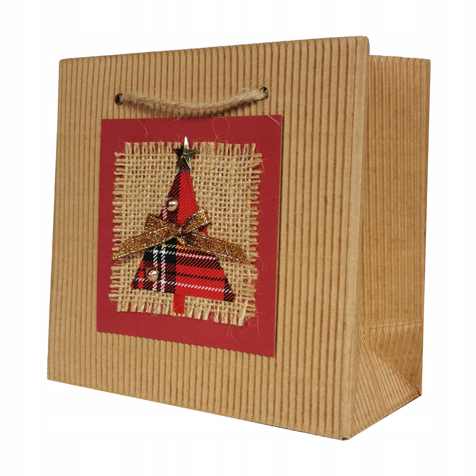 

Świąteczna torebka 17x8x16cm Choinka szkocka krata