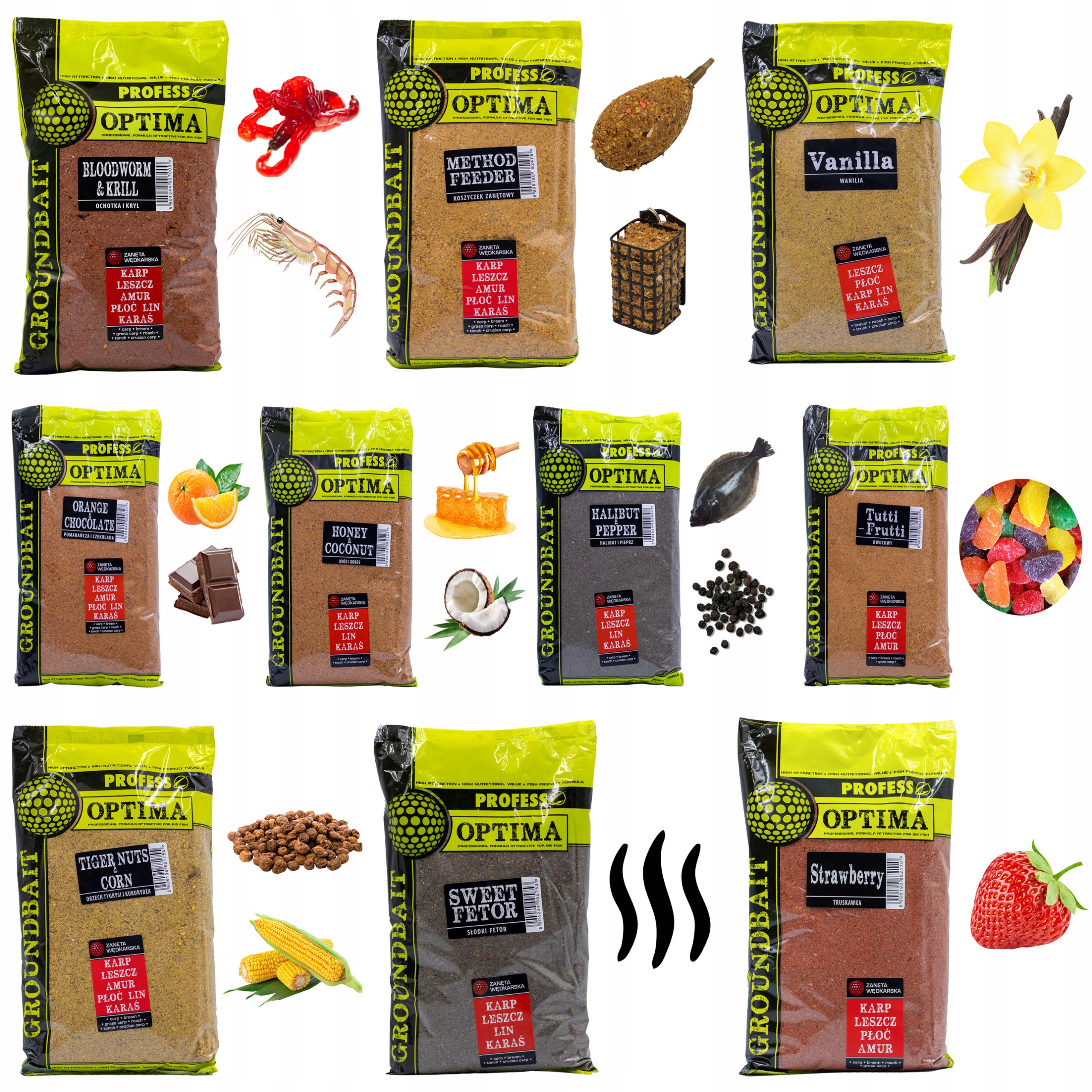 Zanęta Wędkarska Profess Optima 10 kg Mix Smaków