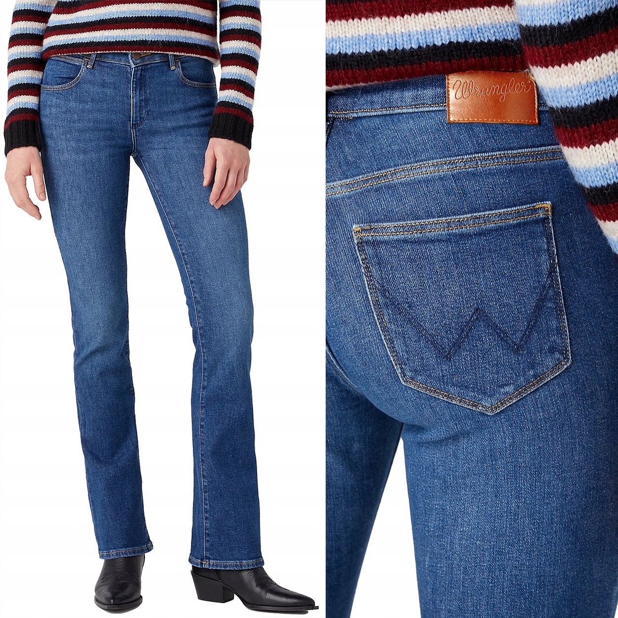 Wrangler Bootcut Renegade Rozšířené Dámské Džínové Kalhoty W28 L32