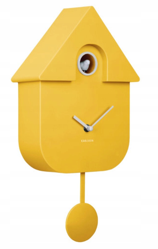 Žlutý Klasický Moderní Hodinový Stroj S Kukačkou A Kyvadlem Karlsson KA5768BY