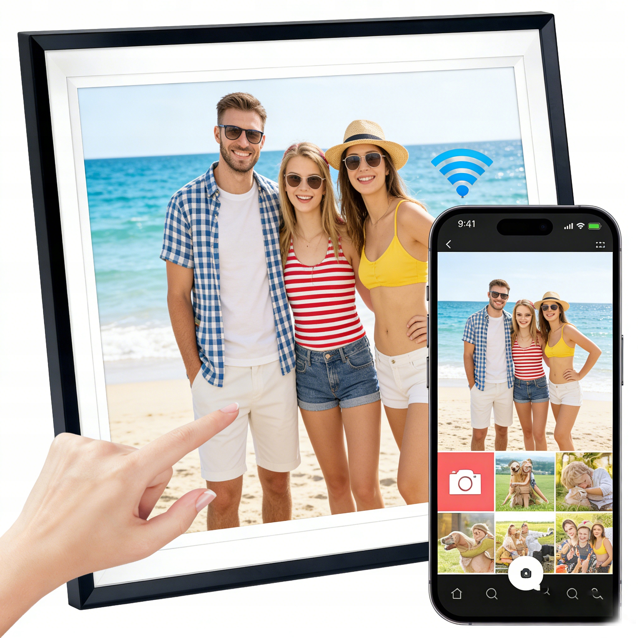 Cyfrowa Ramka Na Zdjęcia Z Ekranem Dotykowym Ips O Wysokiej Rozdzielczości