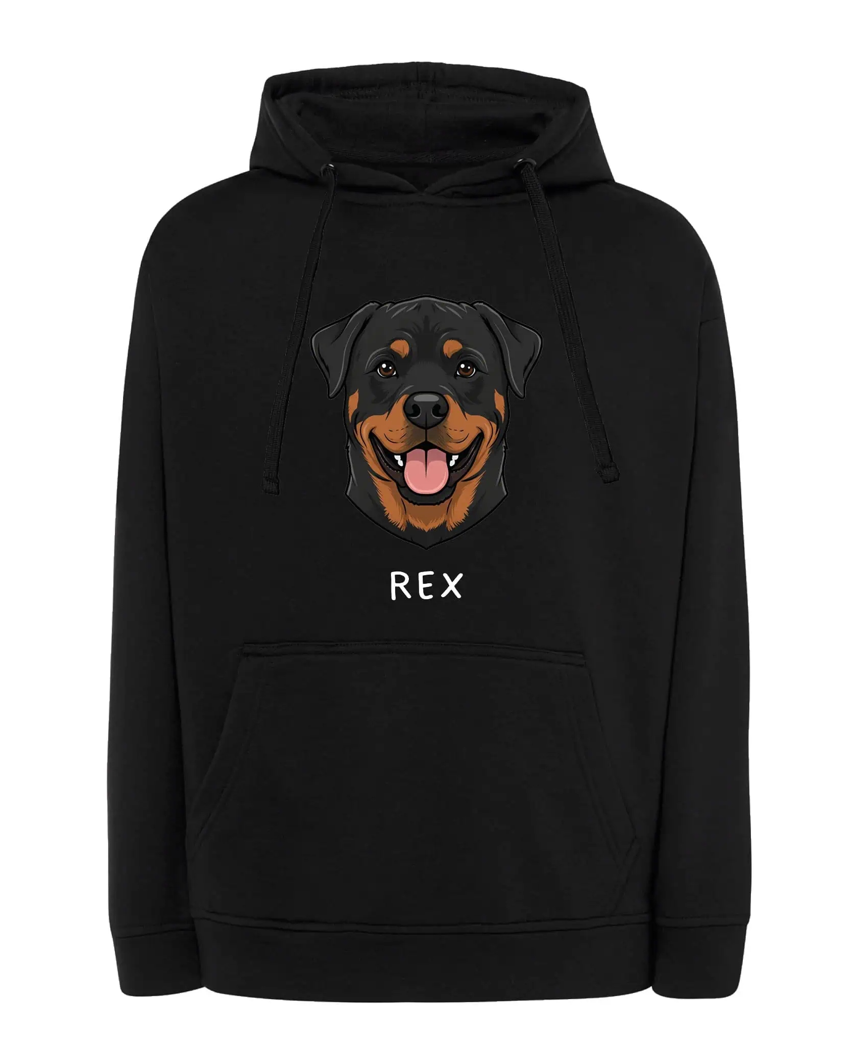 Mikina s kapucí Rottweiler Personalizovaná Pupil Pes Černý M