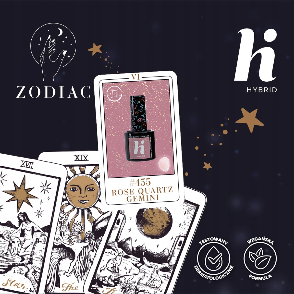 455 HI HYBRID LAKIER HYBRYDOWY ROSE QUARTZ GEMINI Kolor Odcienie czerwieni i różu