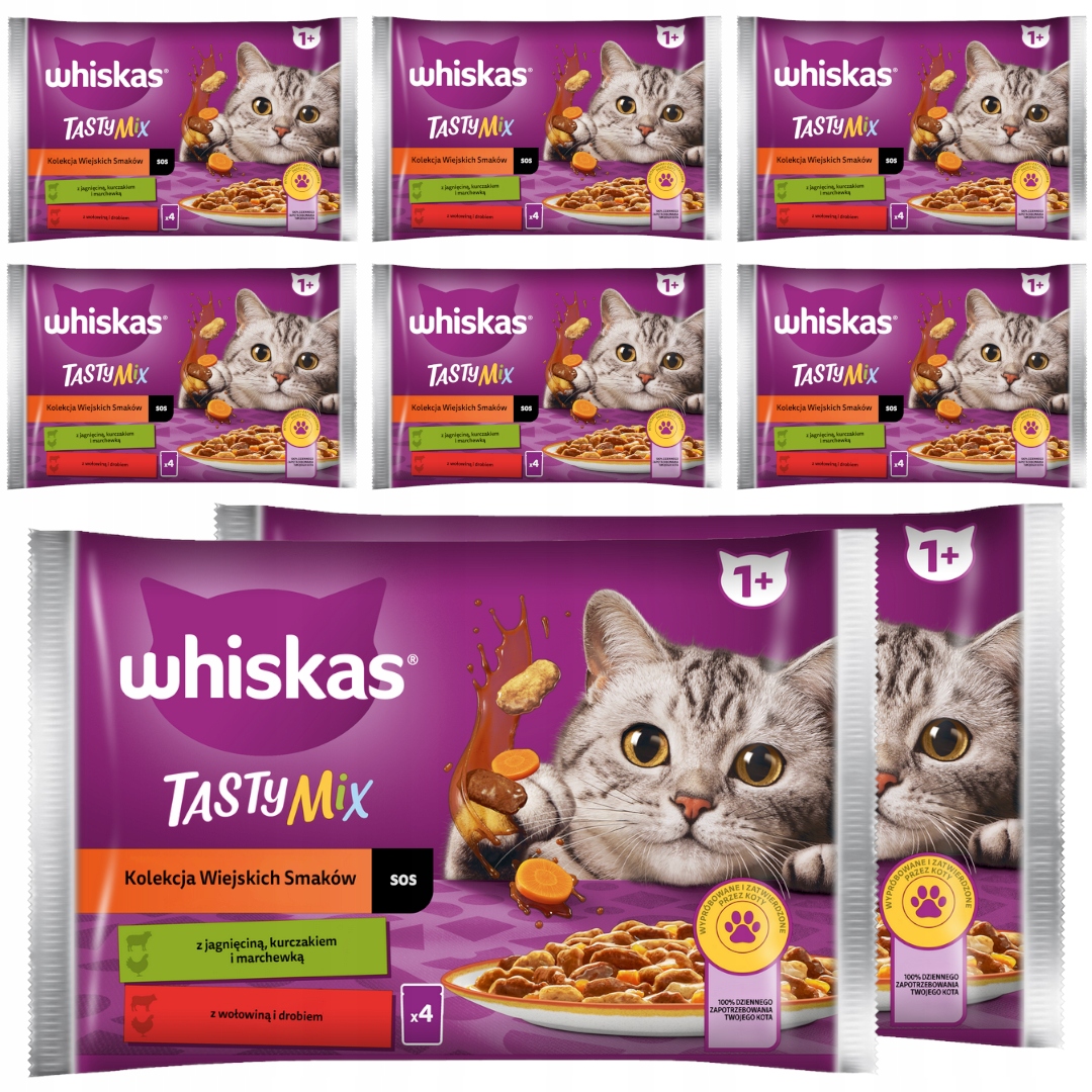 Levně Whiskas Dospělé Chutné MIX Vlhké Krmivo V Omáčce 32x85g