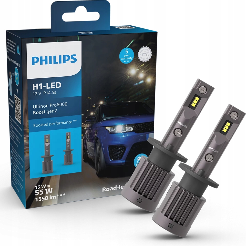 Philips Led žiarovky Led H1 Ultinon Pro6000 Boost GEN2 5800K +140%