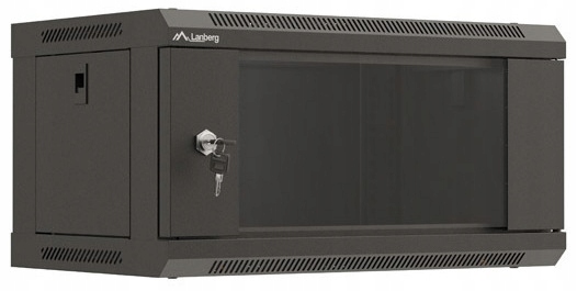 4U 19" Szafa Rack Wisząca Monitoring Sieć Szafka Szklane Drzwi 350 Czarna