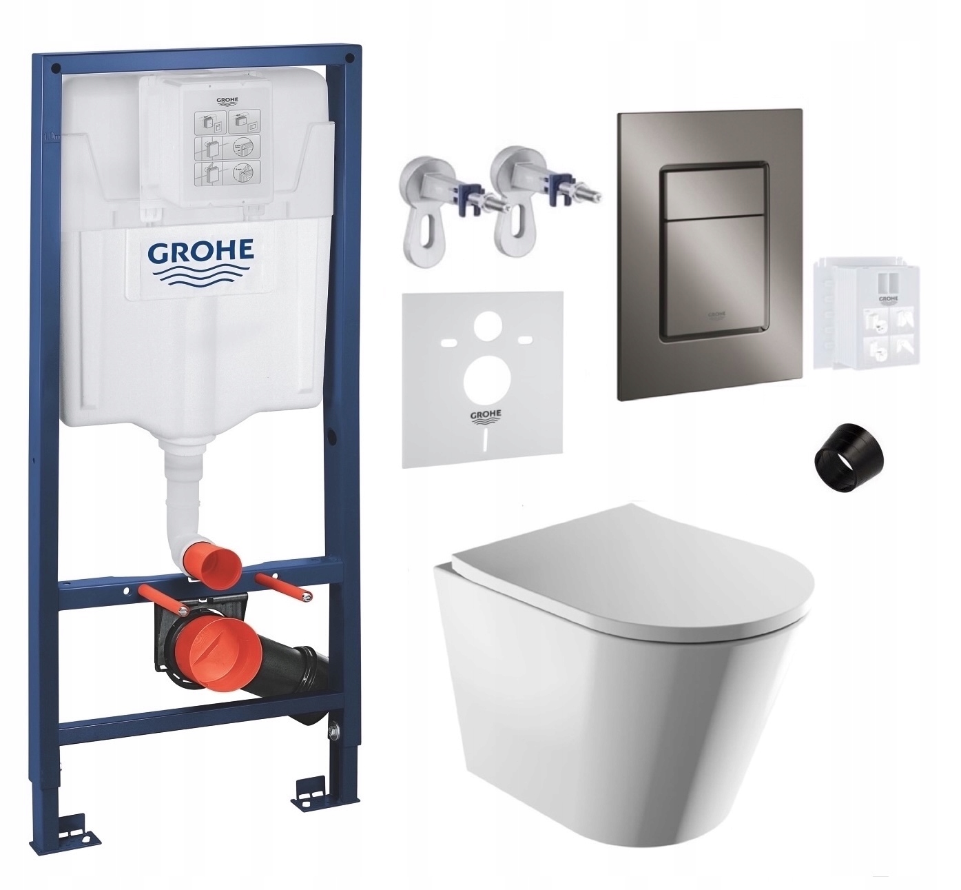 Wc rošt Grohe Rapid Sl s Wc misou Omnires Rimless a tlačidlom grafit