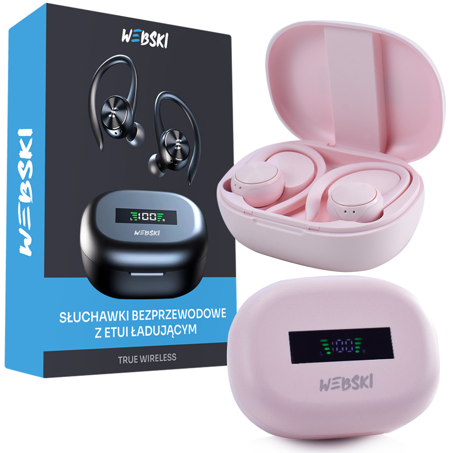 SŁUCHAWKI BLUETOOTH DOKANAŁOWE TWS+ETUI ŁADUJĄCE