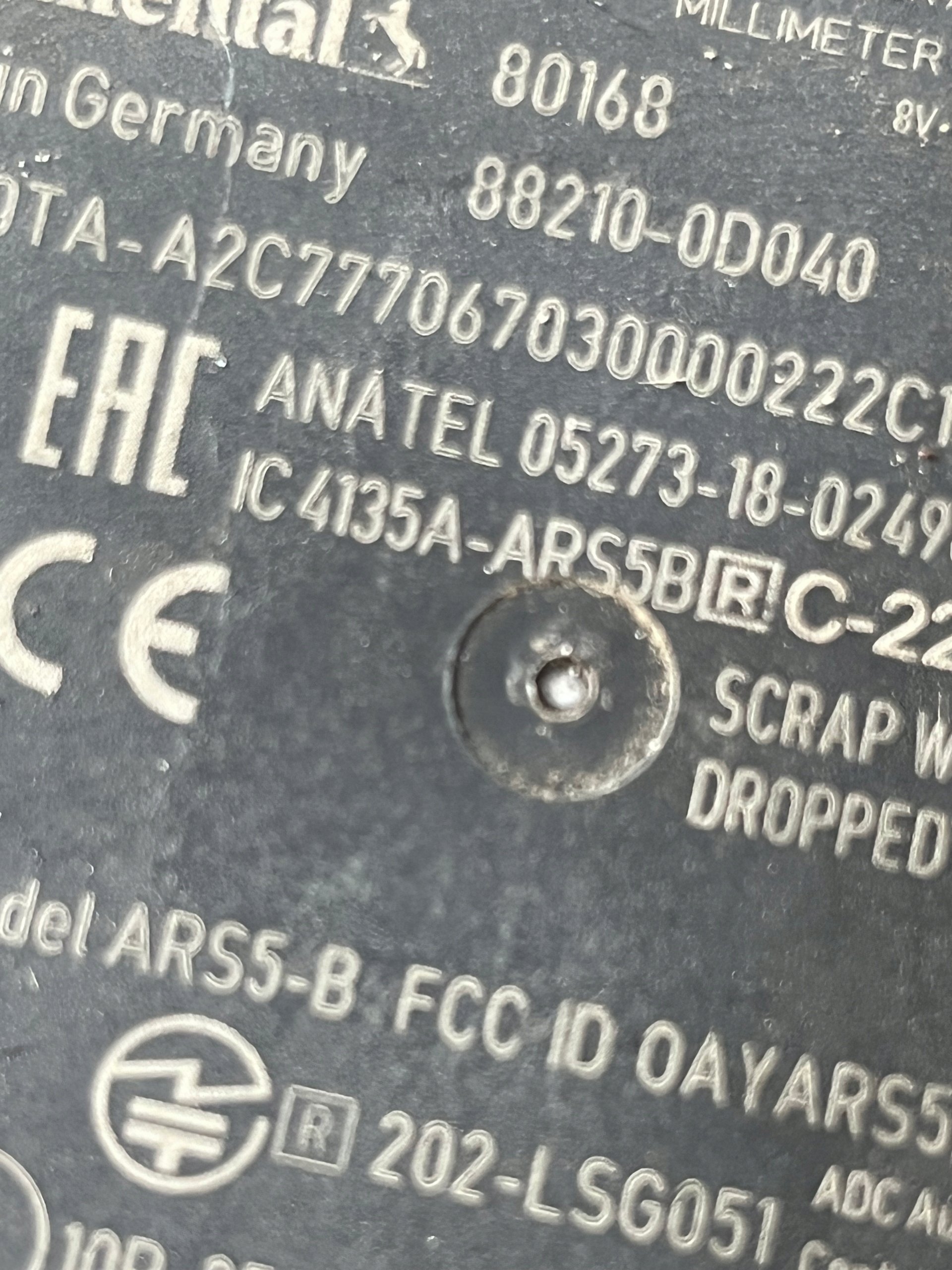 RADAR SENSOR DISTRONIC WIĄZKA 88210-0D040 YARIS IV Producent części Toyota OE