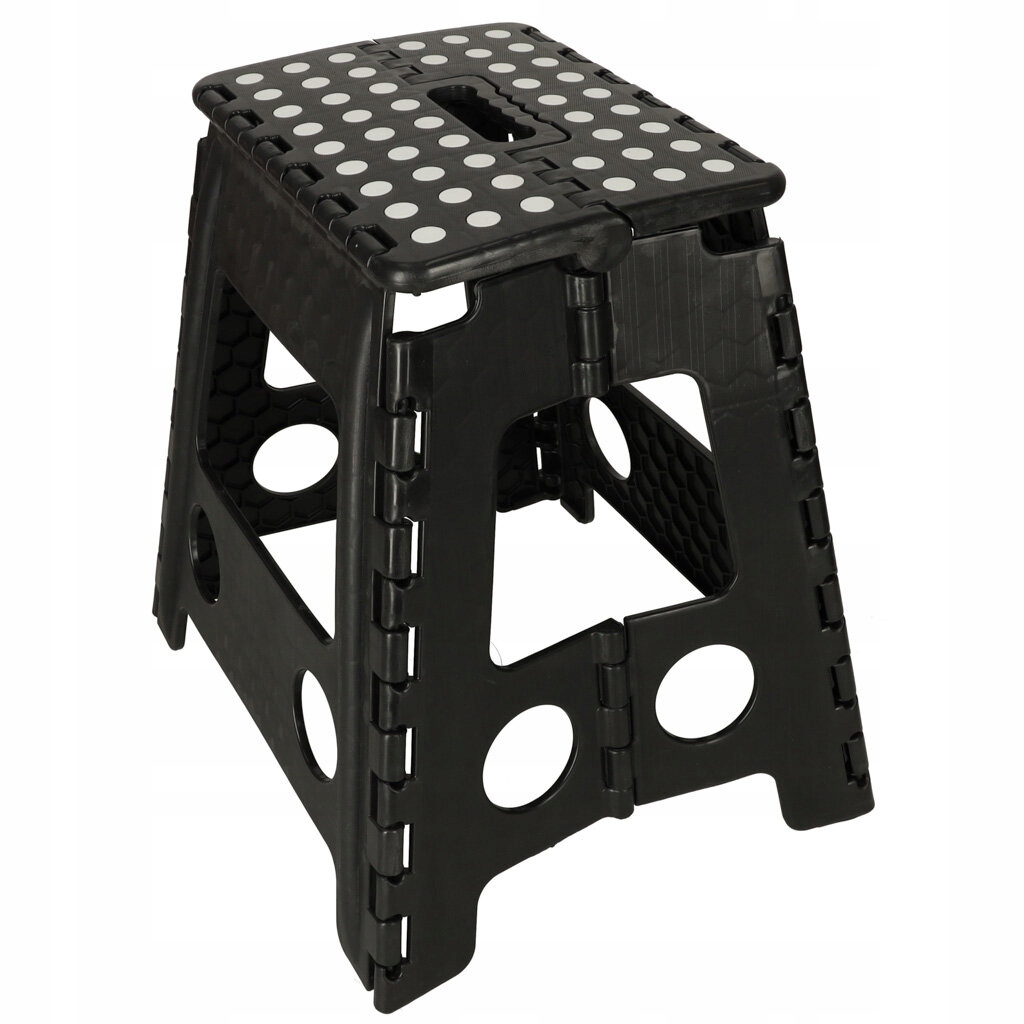 Wysokiej Jakości Składany Taboret Turystyczny Antypoślizgowy 39 cm 150 kg Kolor mebla czarny