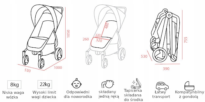 VALCO BABY SNAP 4 TREND Charcoal spacerówka Model Snap 4 trend