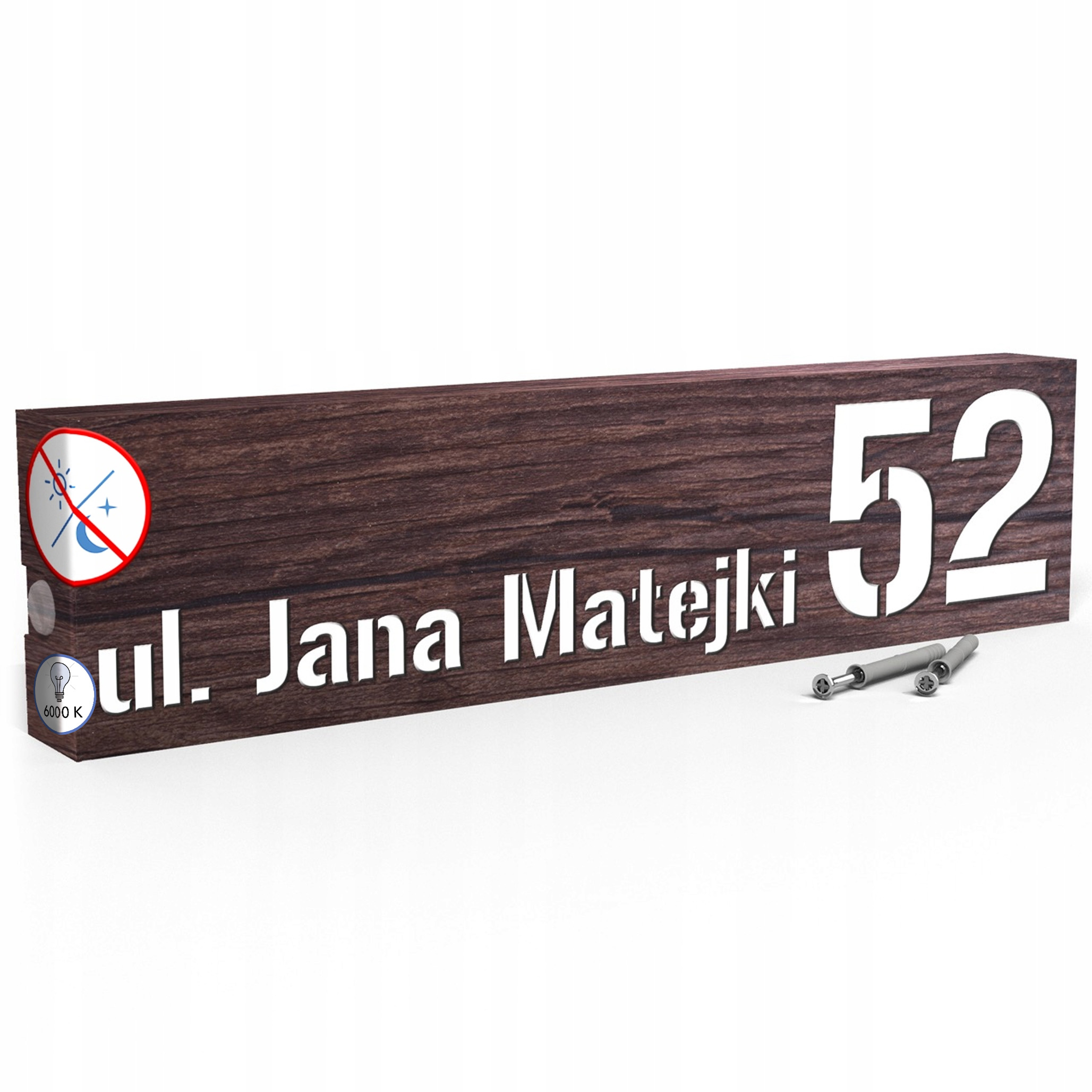 Podsvícený Číslo Na Dům Cedulka Adresní Tabulka Ulice Led 3D 40X10