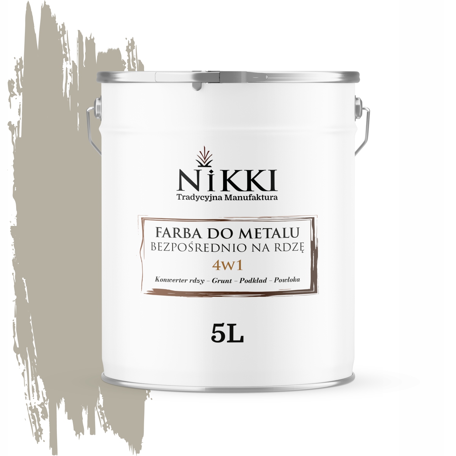 Farba Na Kov Priamo Na Hrdzu Pozinkovaná 4v1 Šedá Béžová Ral 7032 Lesk 5L