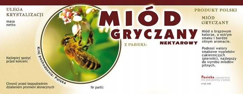 

Etykiety klejące Miód Gryczany z kółkiem 100szt