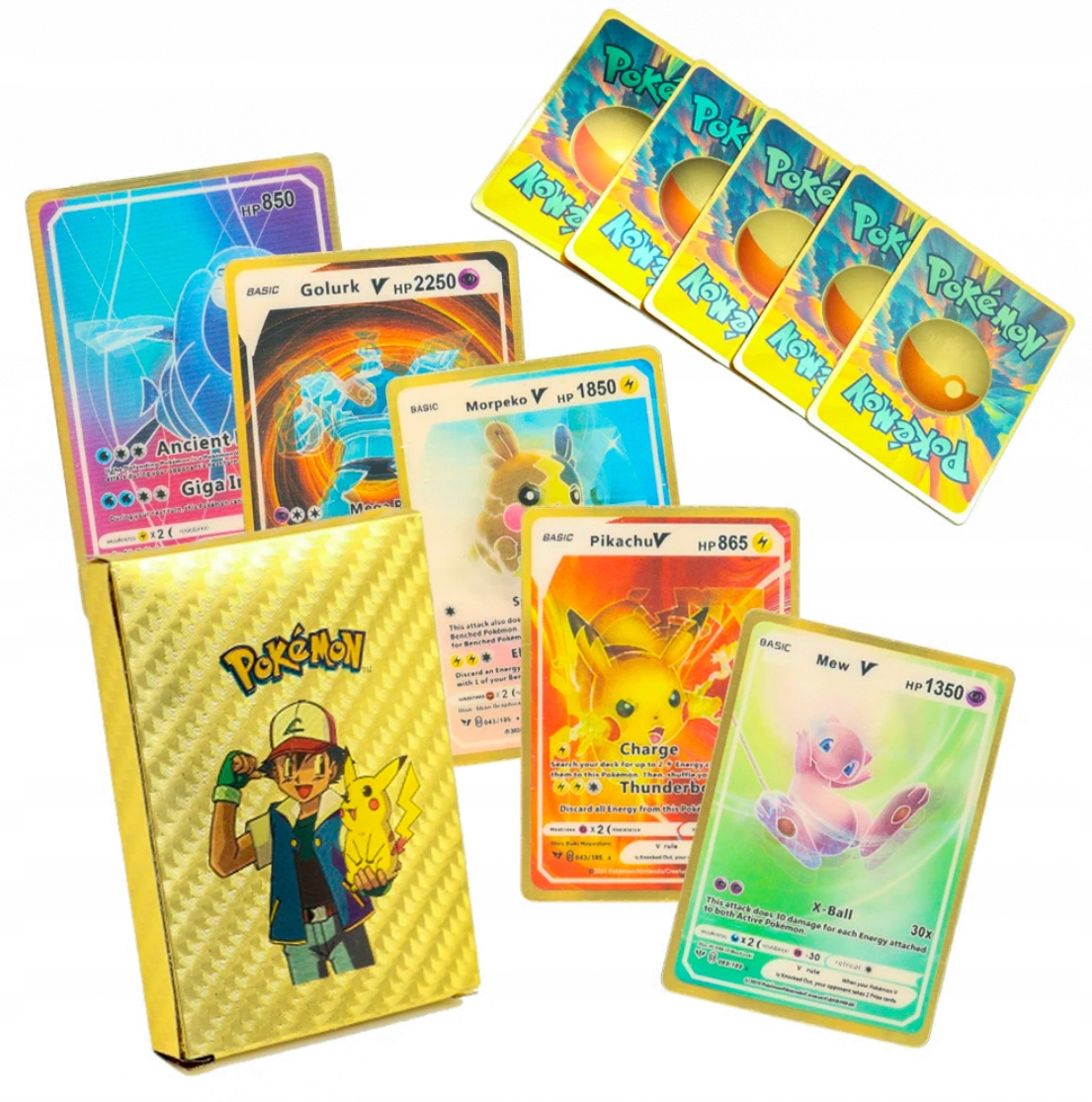 

Karty Pokemon 3D Kolorowe Tęczowe 27 Szt Kolekcja