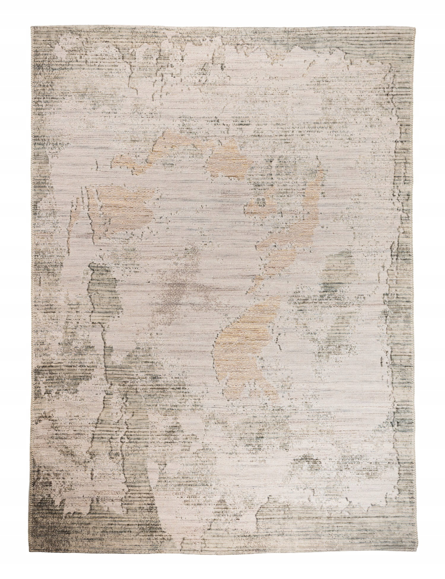 Vlnený koberec Sahara 200 x 285 cm Abstraktný Vintage Béžový, krémový