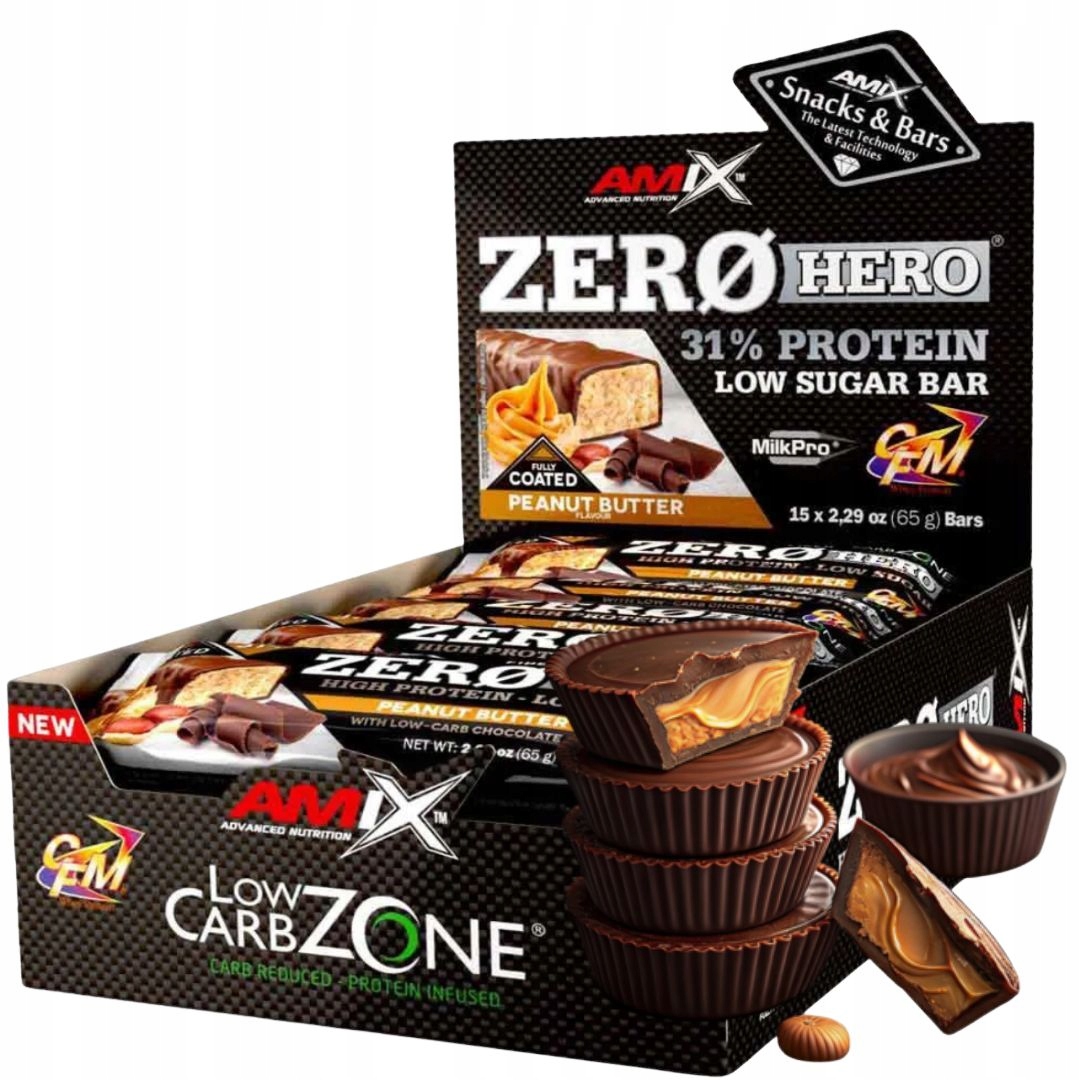 Amix Zero Hero 65g Baton Keto Bez Cukru dla diabetyków cukrzyków