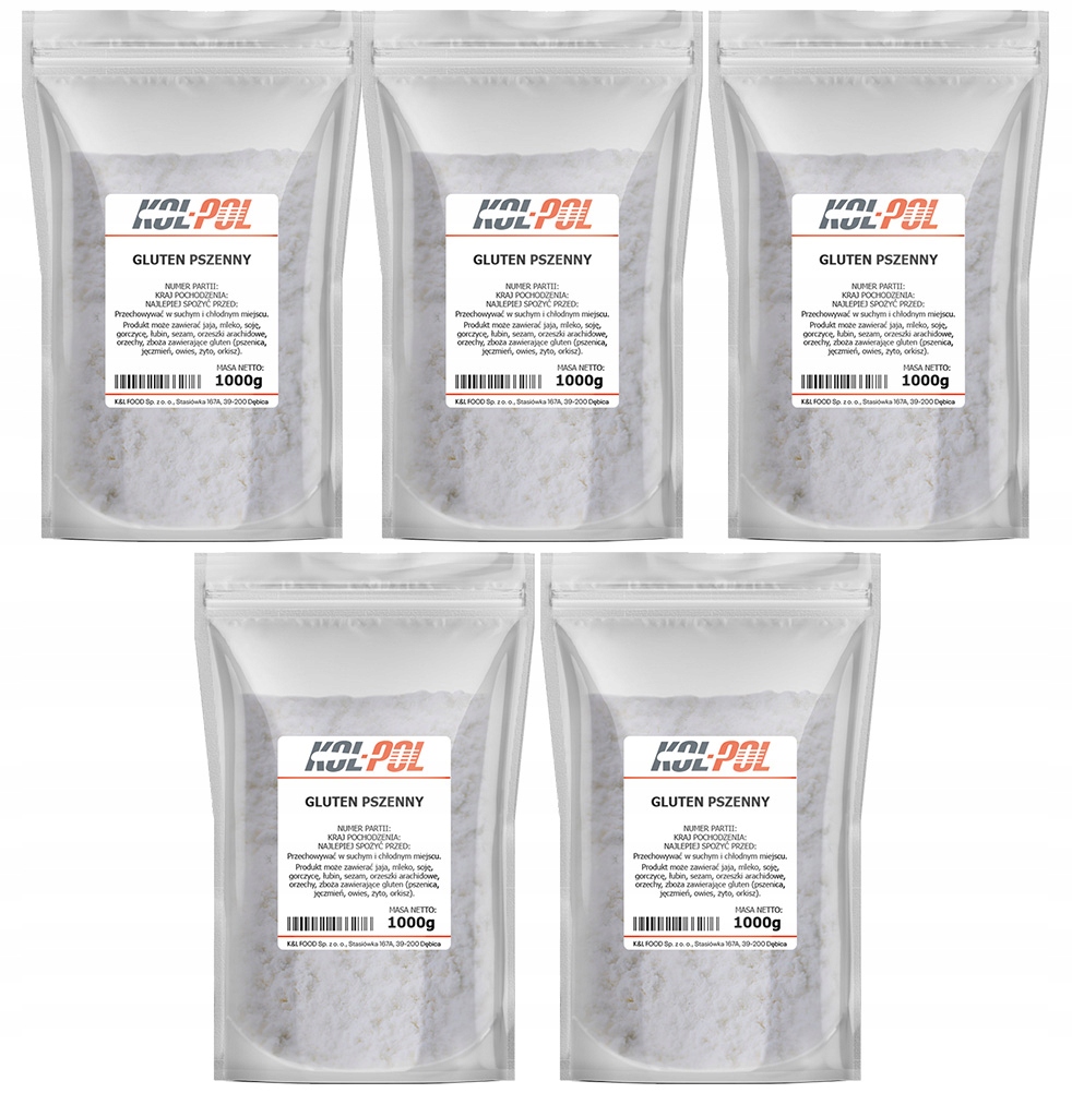 Gluten Pszenny 5kg Witalny spożywczy naturalne białko do mąki Kol-Pol