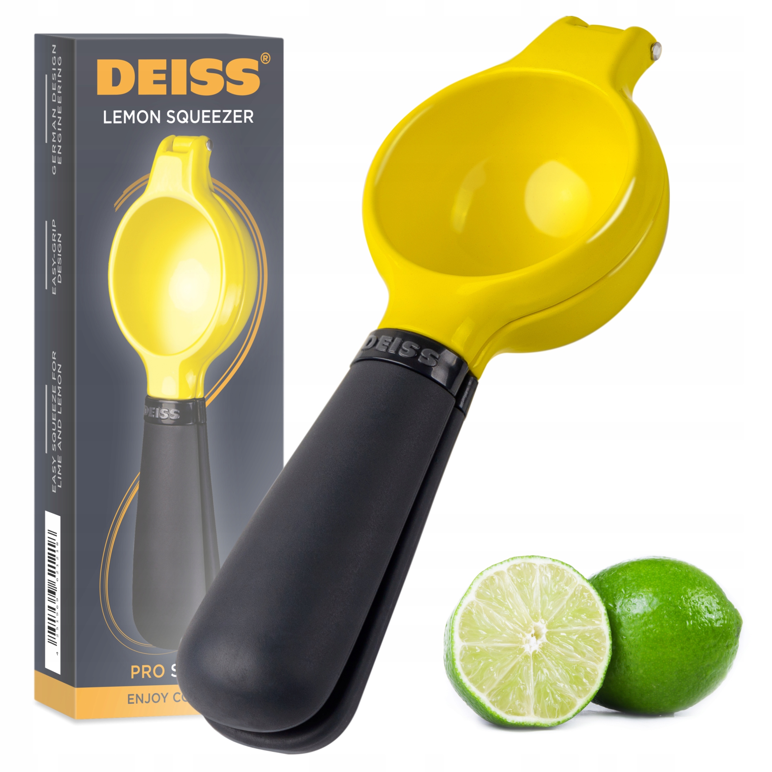 Deiss PRO Odšťavovač na citrón, ručný odšťavovač na citrusy, limetky