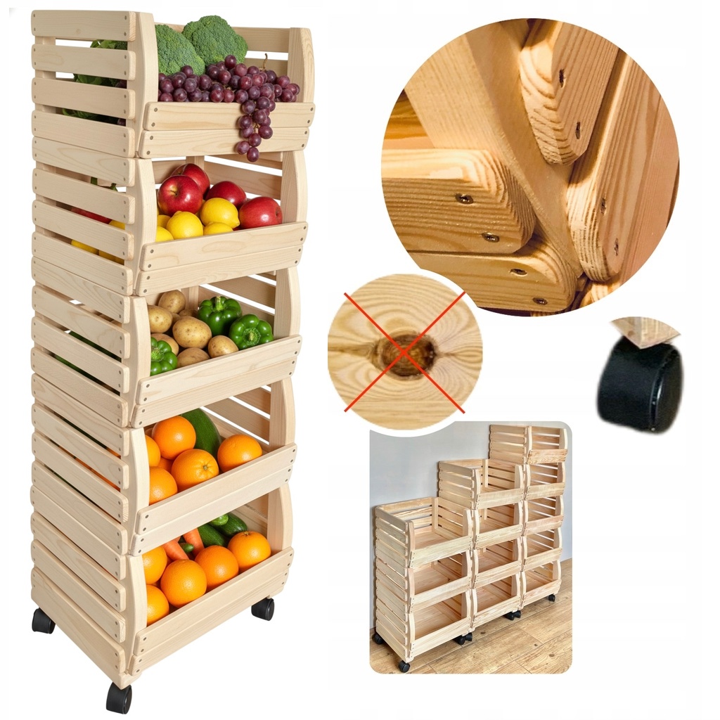 Krabice Regál na zeleninu a ovoce Dřevěná nádoba na spíž