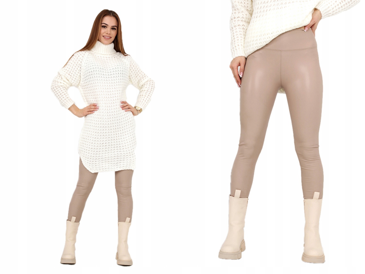 

Spodnie Legginsy Czarne Woskowane 36/38 S/m 2128