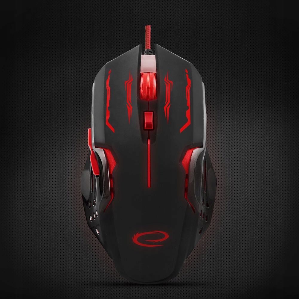 CZERWONA MYSZ MYSZKA GAMINGOWA DLA GRACZY 2400 DPI Model Apache