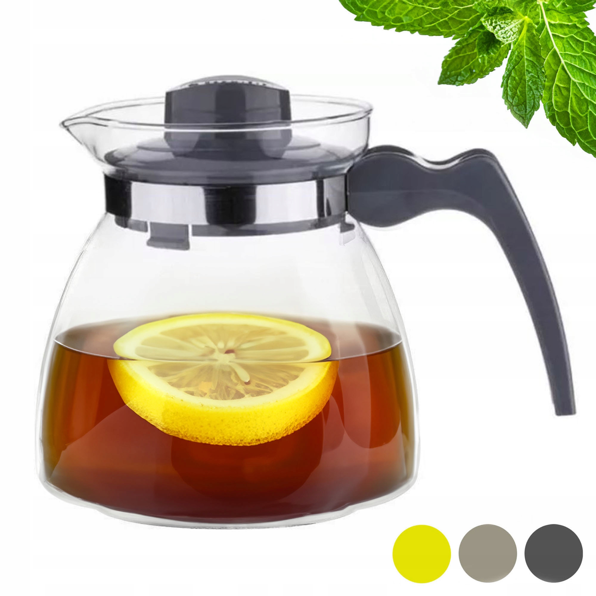 DZBANEK ŻAROODPORNY EWA 1,25L Termisil SZKLANY NA HERBATĘ KAWĘ Z POKRYWKĄ