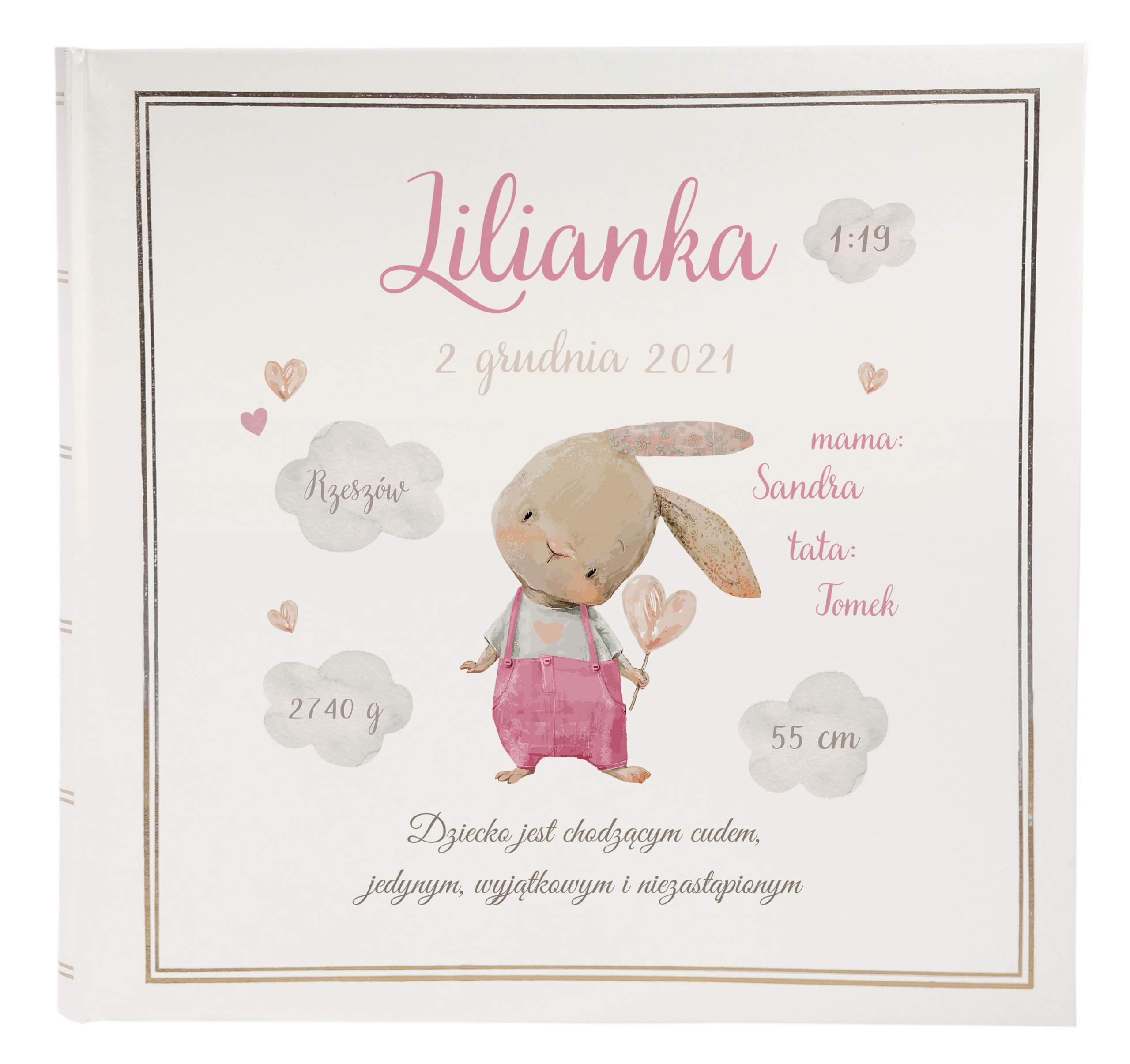 Duży Album na zdjęcia 600 zdjęć dziecka Personalizowany nadruk