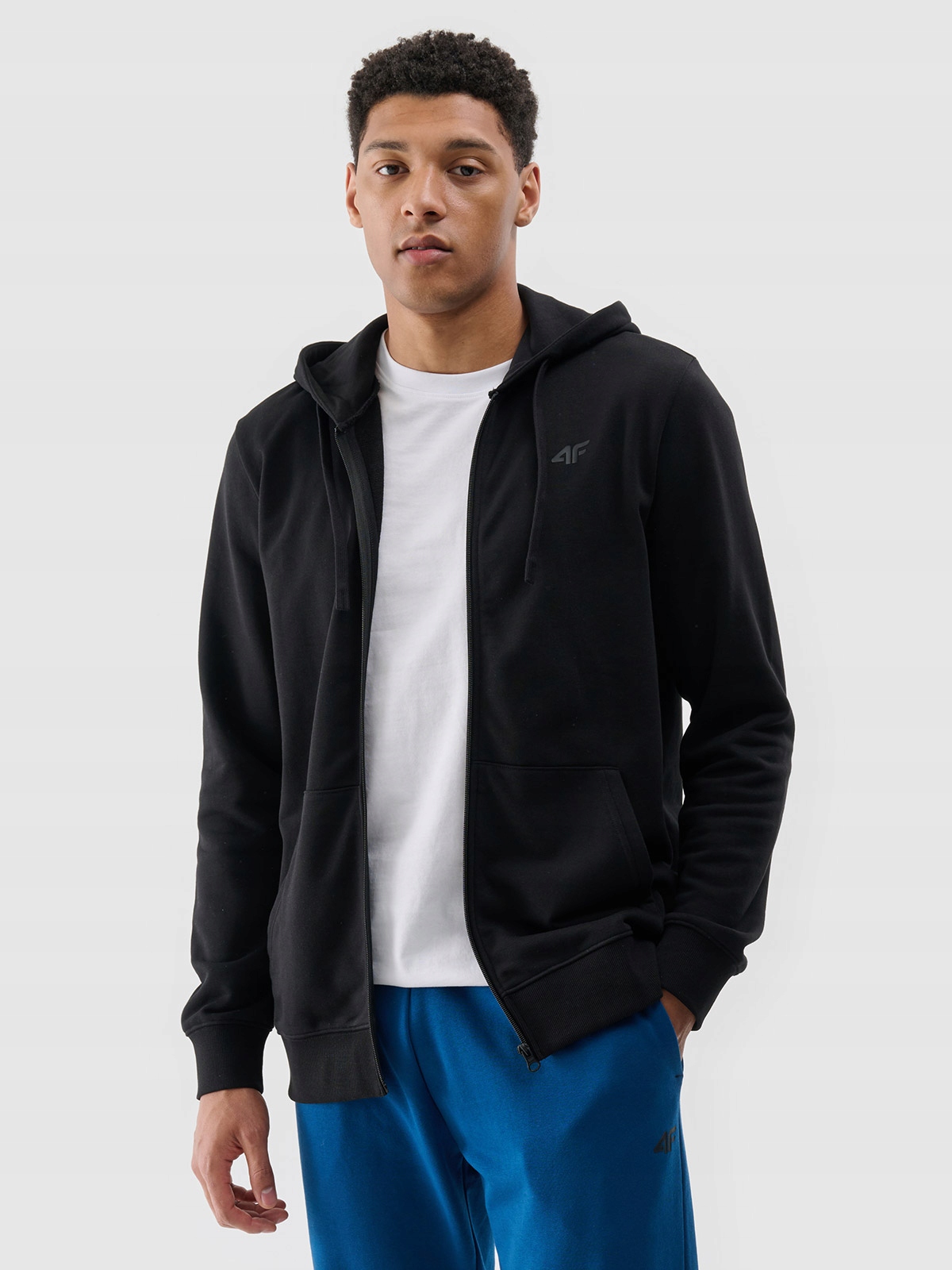BLUZA MĘSKA 4F ROZPINANA Z KAPTUREM CZARNA BAWEŁNA SPORTOWA XL Marka 4F