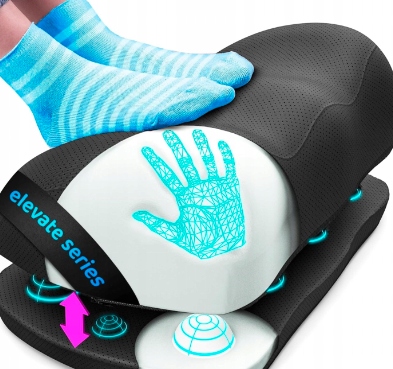 Ergonomická Podnožka Pod Stůl Paměťová Pěna Bod Masáž Černá