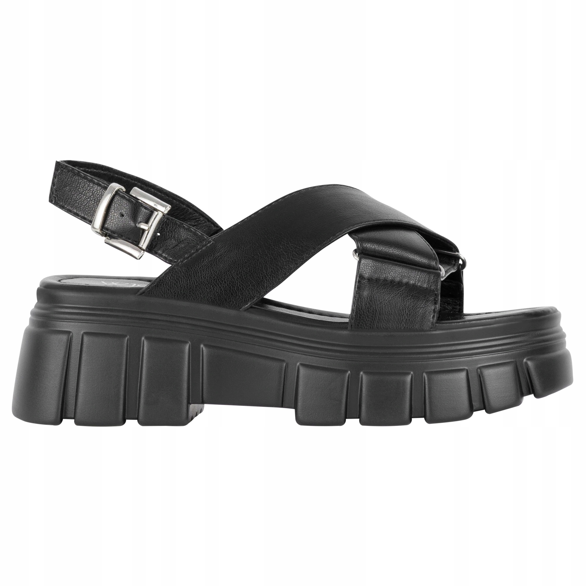 

Buty Wjs sandały damskie na platformie czarne r.38