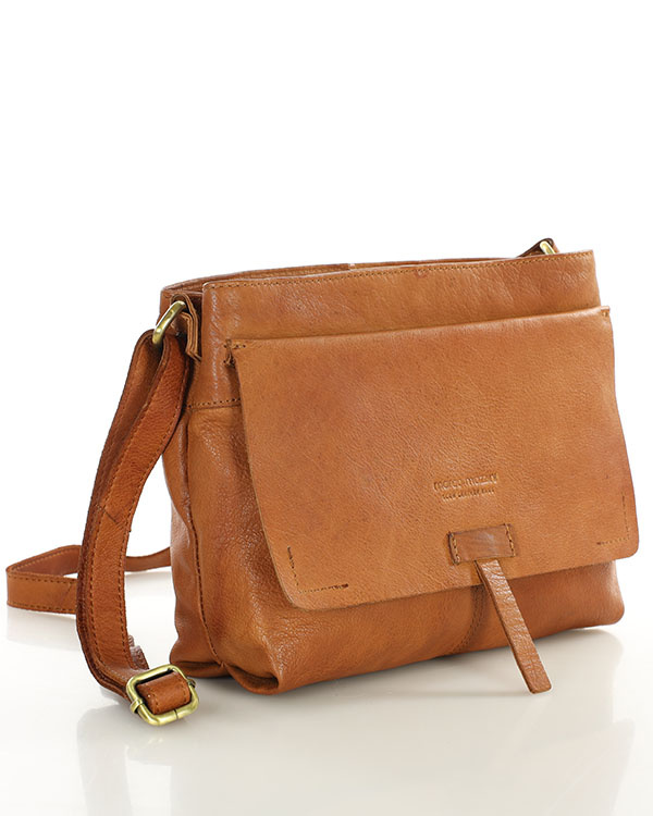 Torebka Skórzana Listonoszka damska Dwie Komory